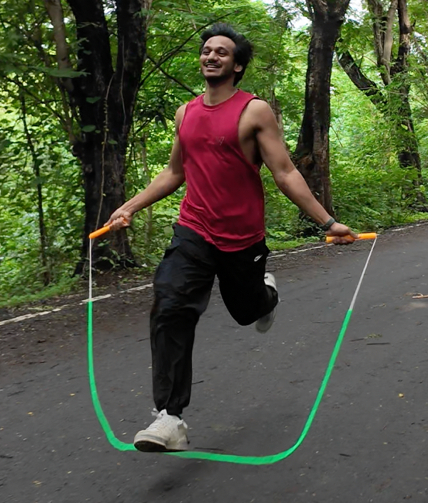 Green Beaded rope Orange Handle