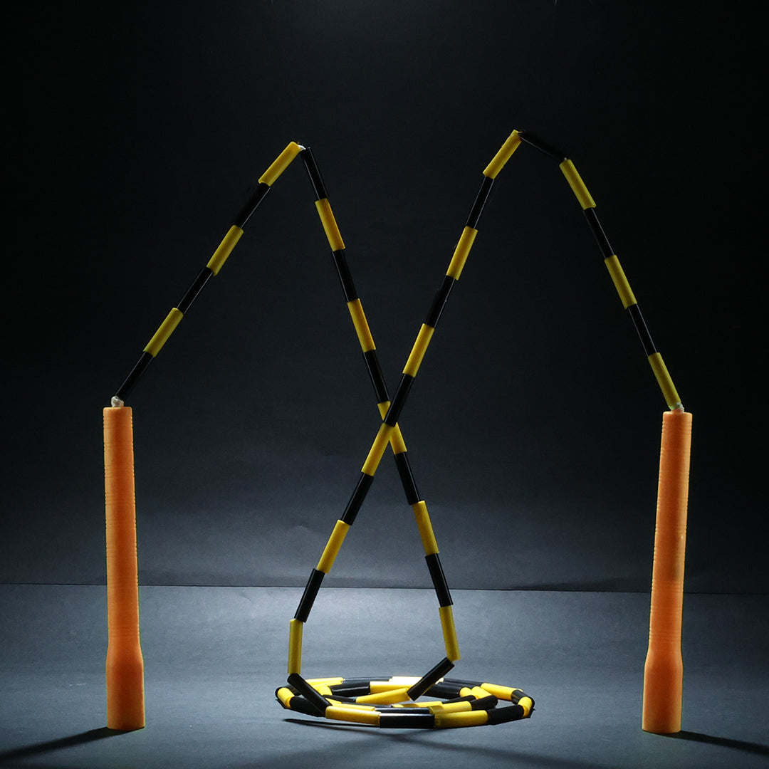 Black and Yellow Beaded Freestyle Jump Rope